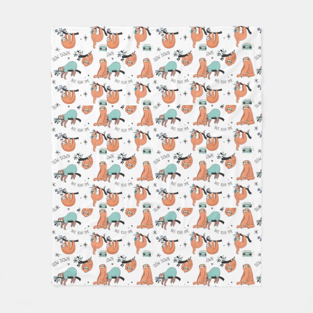 Couverture Polaire Joli Motif Sloth (Devant)