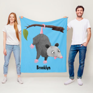 Couverture Polaire Joli opossum accroché à la branche dessin animé