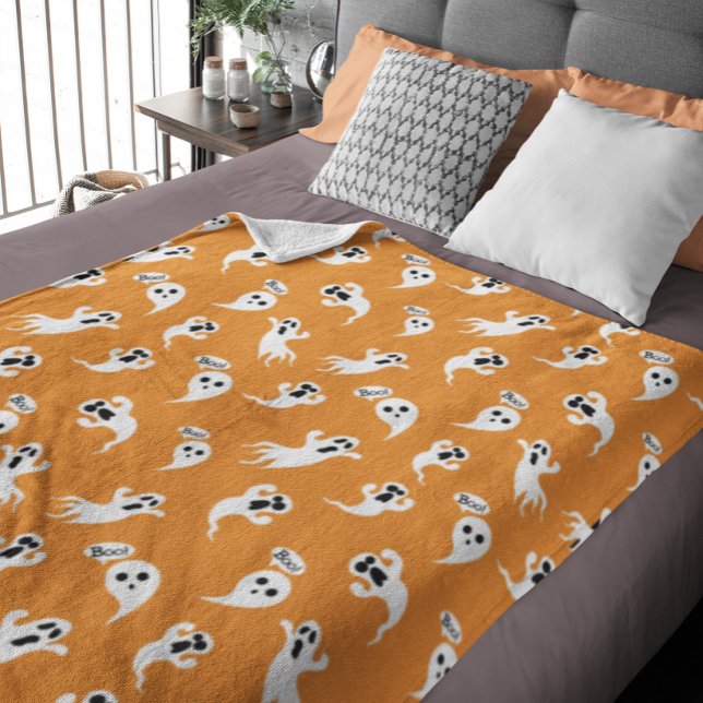 Couverture Polaire Joli petit Fantôme Effrayant Halloween (Créateur téléchargé)