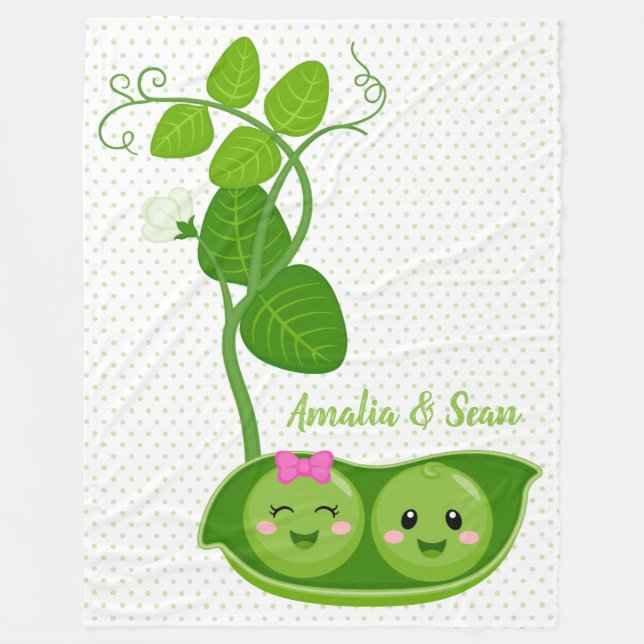 Couverture Polaire Joli pois adorables - choisir la couleur arrière - (Devant)