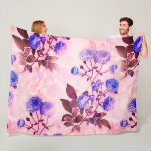 Couverture Polaire Joli rose avec imprimé floral violet