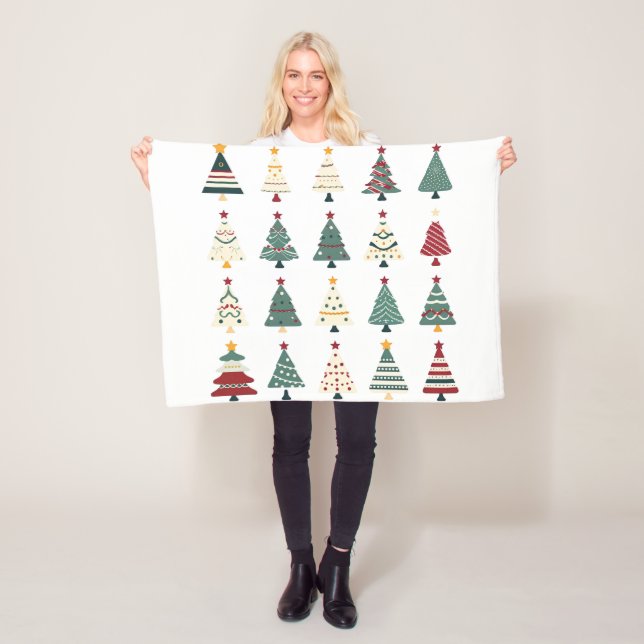 Couverture Polaire Joli sapin de Noël (En situation)