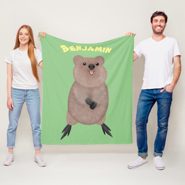Couverture Polaire Joli sourire mignon dessin animé quokka (En situation)