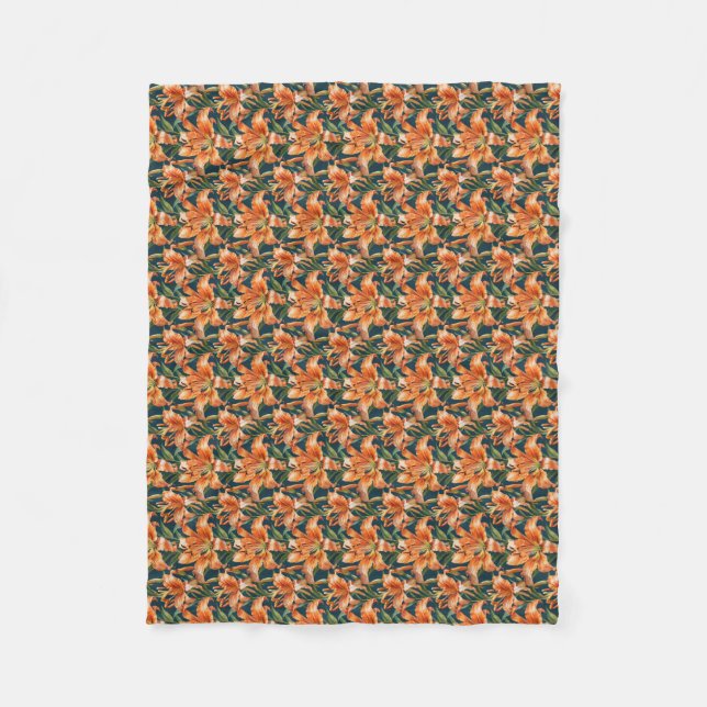 Couverture Polaire Joli Tiger Lily Floral (Devant)