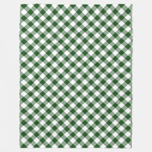 Couverture Polaire Joli vert et blanc Diagonal En vichy Plaid