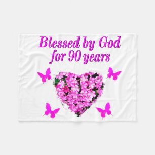 COUVERTURE POLAIRE JOLIE 90E ANNIVERSAIRE FLORAL