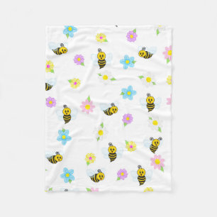 Couverture Polaire Jolie abeille jaune noir abeille couleur