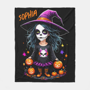 Couverture Polaire Jolie Adorable Kawaii Halloween sorcière