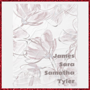 Couverture Polaire Jolie couleur neutre Floral Membres de la famille