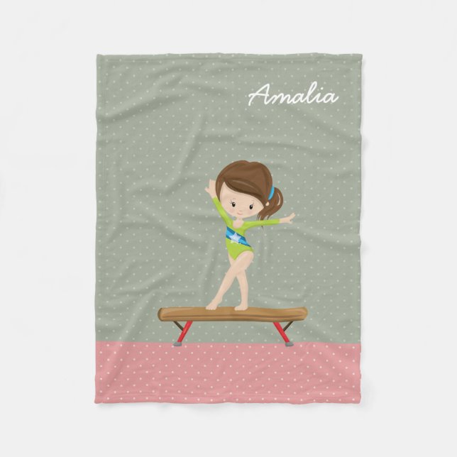 Couverture Polaire Jolie fille de gymnastique (Devant)