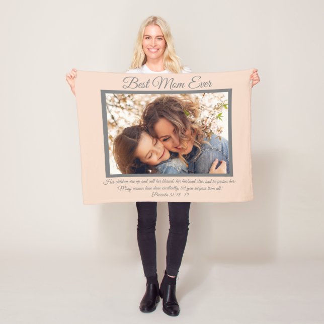 Couverture Polaire Jolie meilleure maman jamais Proverbes 31 Photo ro (En situation)