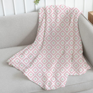 Couverture Polaire Jolie Motif rose et beige