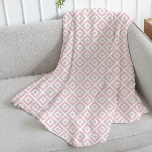 Couverture Polaire Jolie Motif rose et beige (Créateur téléchargé)