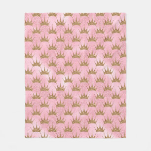 Couverture Polaire Jolie Parties scintillant rose et Gold Princess Cr