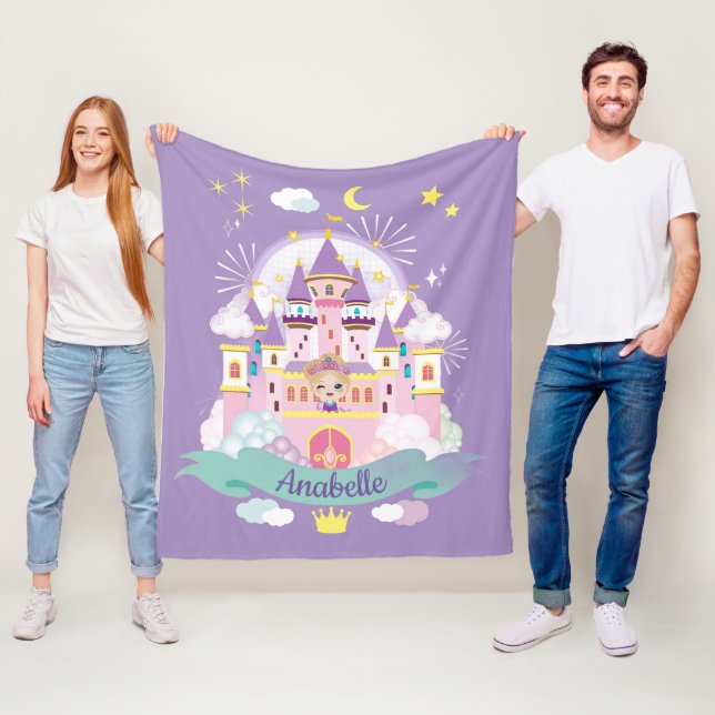 Couverture Polaire Jolie Princesse Personalisée Purple (En situation)