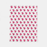 Jolies coccinelles roses et fleurs