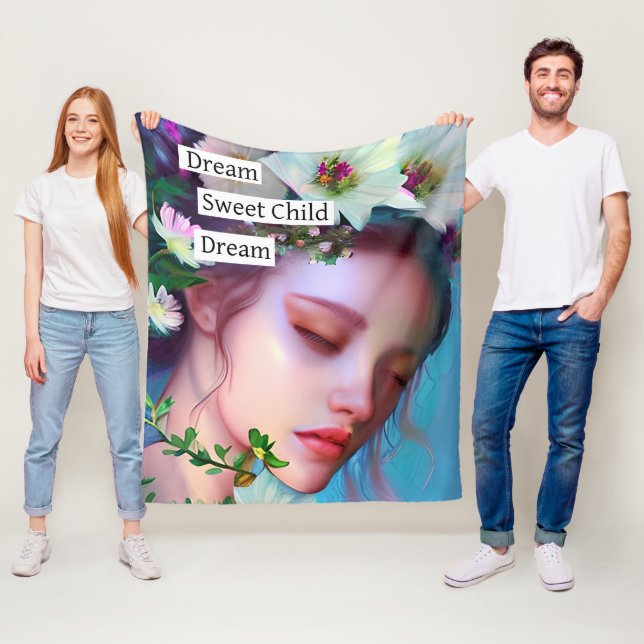Couverture Polaire Jolies fleurs de poils dans l'Imaginaire de cheveu (En situation)