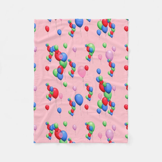 Couverture Polaire Jolis ballons sur le rose (Devant)