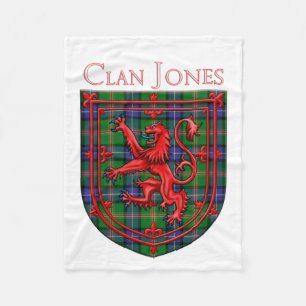 Couverture Polaire Jones Tartan Scottish Plaid Lion Rampant