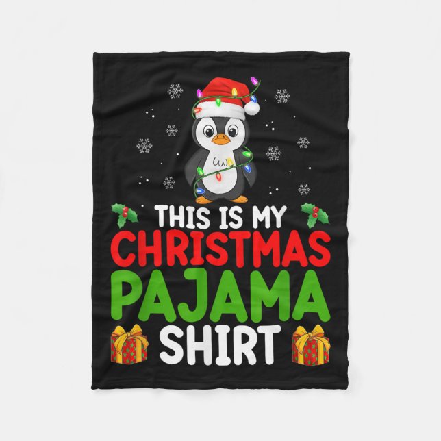 Couverture Polaire Jote Penguin Xmas Éclaira Père Noël C'Est Ma Noël (Devant)