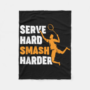 Couverture Polaire Joueur de badminton navette servir dur smash plus