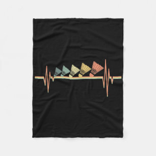 Couverture Polaire Joueur de badminton Rythme cardiaque rétro - Sport