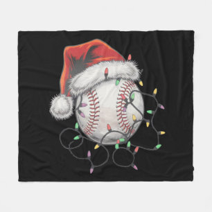 Couverture Polaire Joueur de baseball de Noël Santa Sports