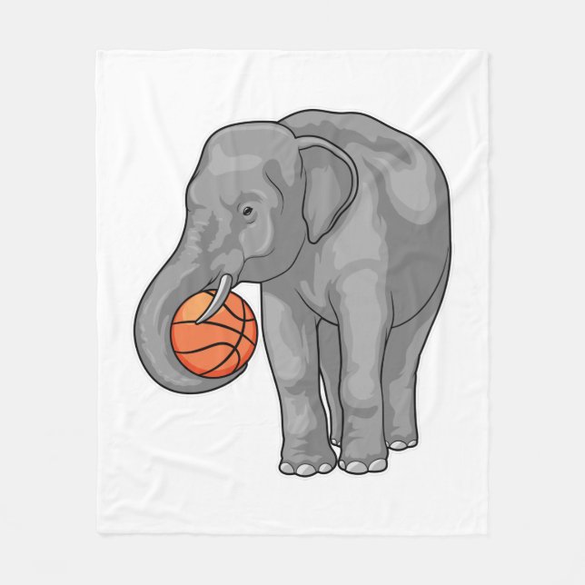 Couverture Polaire Joueur de basket-ball éléphant (Devant)