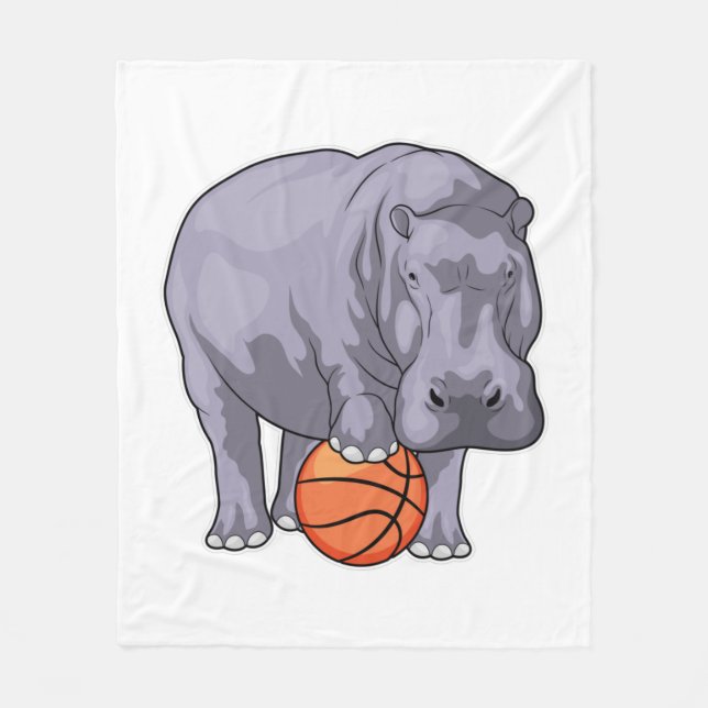 Couverture Polaire Joueur de basket-ball hippo (Devant)