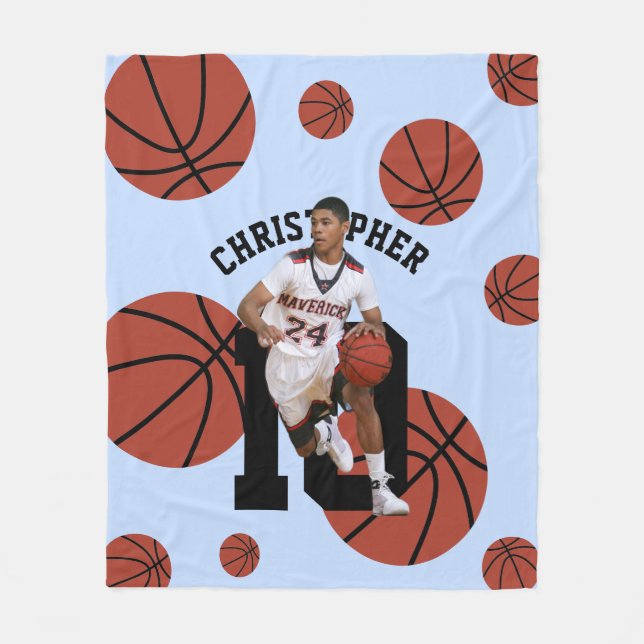 Couverture Polaire Joueur de basket-ball personnalisé (Devant)