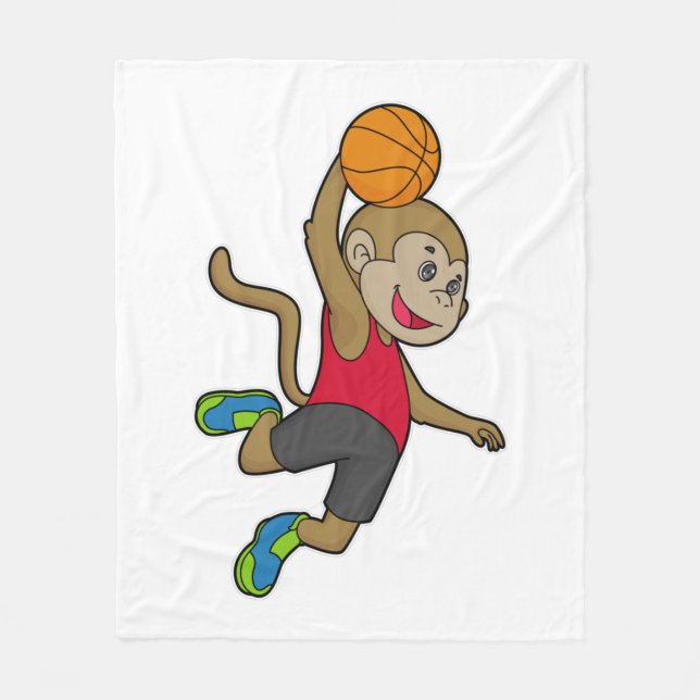 Couverture Polaire Joueur de basket-ball singe (Devant)