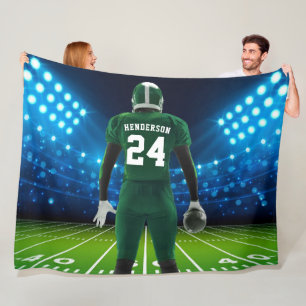 Couverture Polaire Joueur de football personnalisé Jersey vert