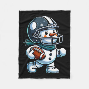 Couverture Polaire Joueur de football Snowman Coupe de football Noël 