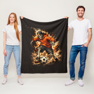 Couverture Polaire Joueur de football squelette Streetwear Cartoon – 