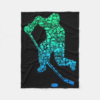 Couverture Polaire Joueur de hockey sur glace jeunesse hommes enfants