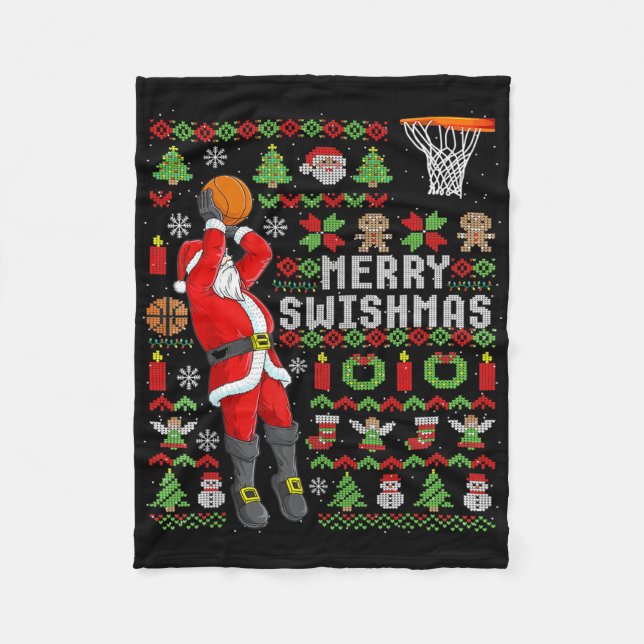Couverture Polaire Joueur de Noël Père Noël Bysketbyll - Slam Dunk Ug (Devant)