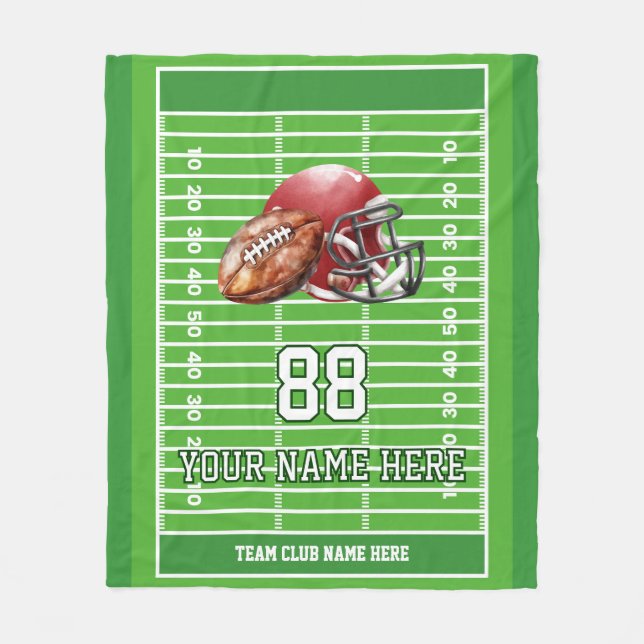 Couverture Polaire Joueur d'équipe de football personnalisé (Devant)