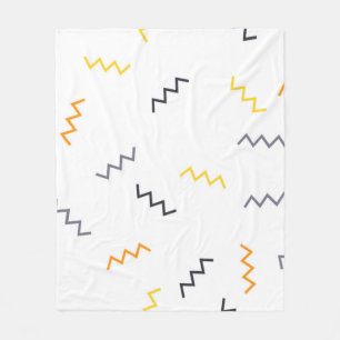 Couverture Polaire Joueuse, colorée, tendance, moderne zigzags memphi
