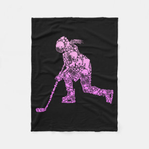 Couverture Polaire Joueuse de hockey sur glace Jeunesse Femmes Enfant