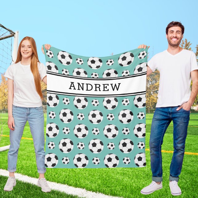 Couverture Polaire Joueuse de soccer turquoise boules Motif enfant ga (Créateur téléchargé)