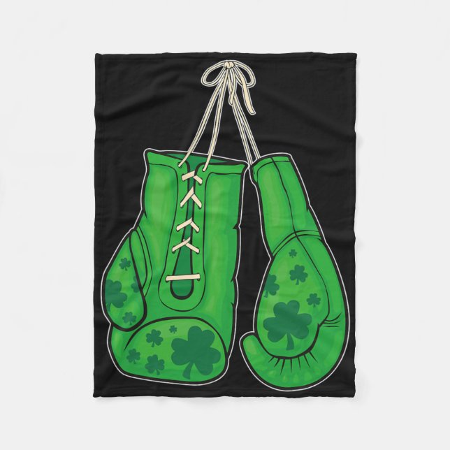 Couverture Polaire Jour de la Saint Patrick Boxer Gants Vert Lucky Sh (Devant)