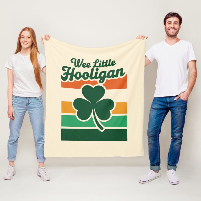 Couverture Polaire Jour de la Saint Patrick Wee Little Hooligan Drôle (En situation)