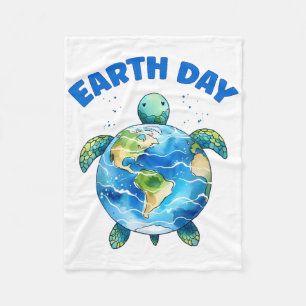 Couverture Polaire Jour des terres 2025 Sea Turtle Art Sauvez La Plan