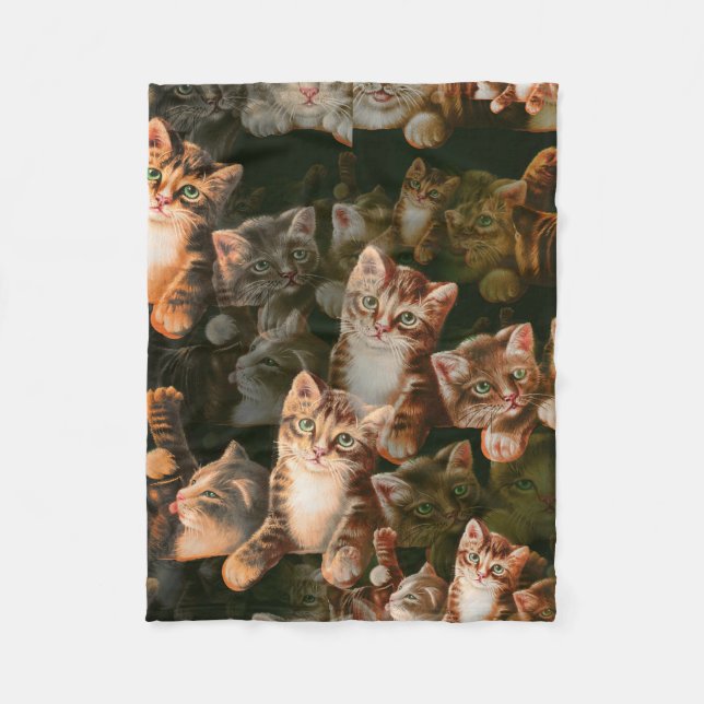 Couverture Polaire Journée internationale des chats - Motif de la tex (Devant)
