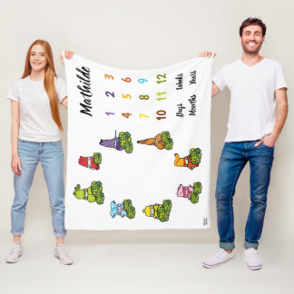 Couverture Polaire Jours Personnalisés Semaines Mois Âge Jalon Bébé