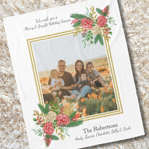 Couverture Polaire Joyeuse et brillante aquarelle Florale Photo de la