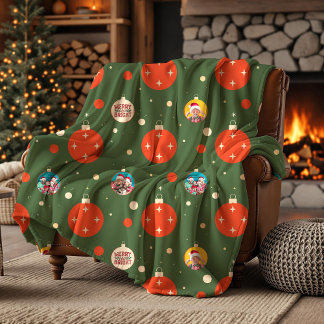 Couverture Polaire Joyeuse et brillante photo de Noël