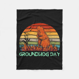 Couverture Polaire Joyeuse fête de la marmotte 2023 Costume d'amoureu