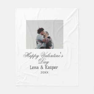 Couverture Polaire Joyeuse Saint-Valentin couple photo moderne simple