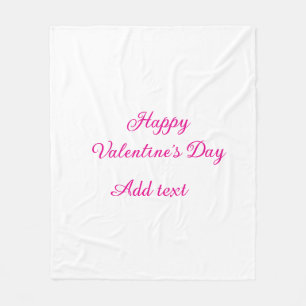 Couverture Polaire Joyeuse Saint-Valentin texte rose nom message